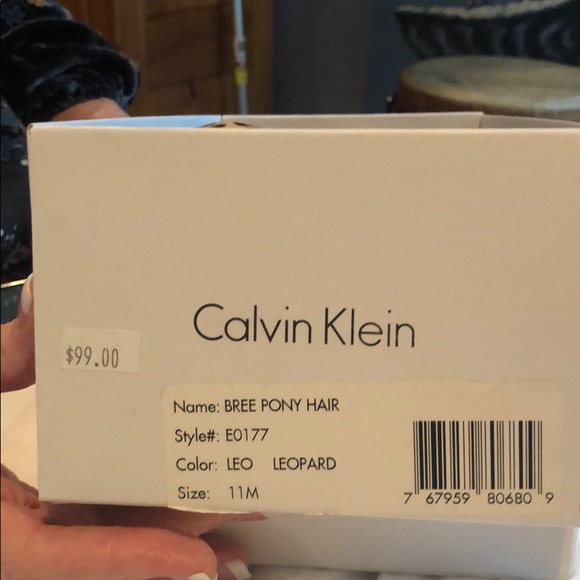 Calvin Klein NWT, pony hair animal print wedges. - Picture 3 of 3